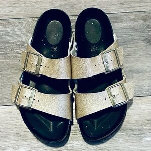 Gold Glitter Birkenstock Sandals
